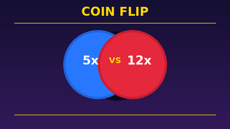 Bonus Coin Flip di Crazy Time: moneta virtuale gigante con lati blu e rosso